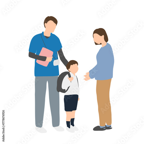 放課後デイサービスの引き渡しシーン