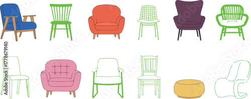 set of furniture icons