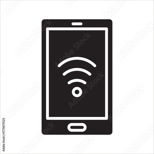 Vector icon of wifi connection signal on mobile phone