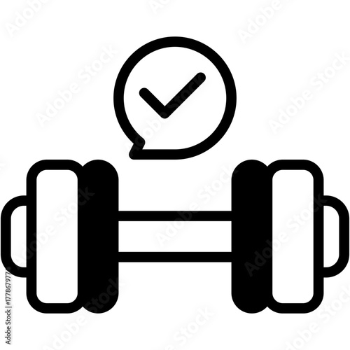 Dumbbell Vector Icon Fitness Exercise and Gym Healthcare Symbol