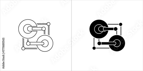 Two door handles connected by a metal frame