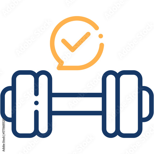 Dumbbell Vector Icon Fitness Exercise and Gym Healthcare Symbol