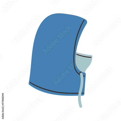 Balaclava SKI mask. Symbol of criminal and hacker. Also Equipment for special forces or winter sport. Black color. Front view. Vector illustration Isolated on white background.