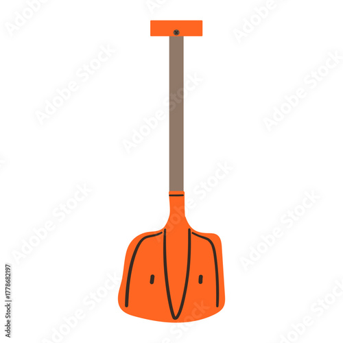 Snow shovel isolated on white background. Vector illustration. Efficient Tools Designed To Conquer Winter White snow .