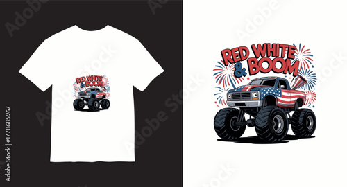 Monster truck vector t-shirt design