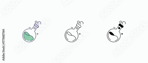 Chemical icons set vector stock illustration