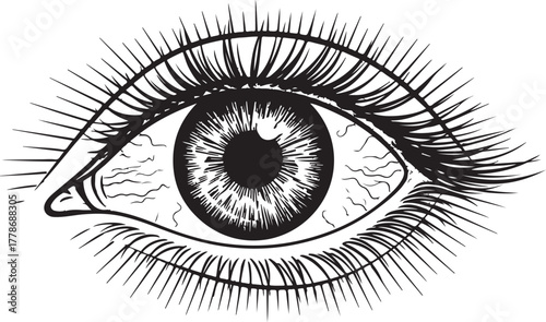 Engraved All-Seeing Eye with Radiant Beams