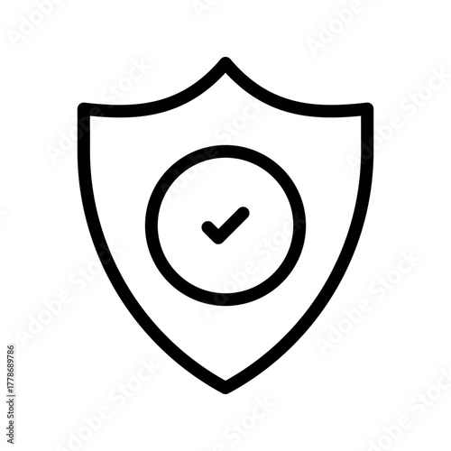 Verified Protection Flat Minimal Outline Icon Representing Security and Certification