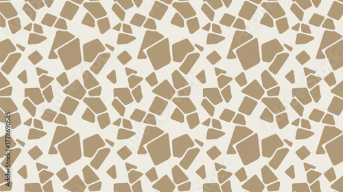 Abstract geometric pattern with brown polygons on a light background