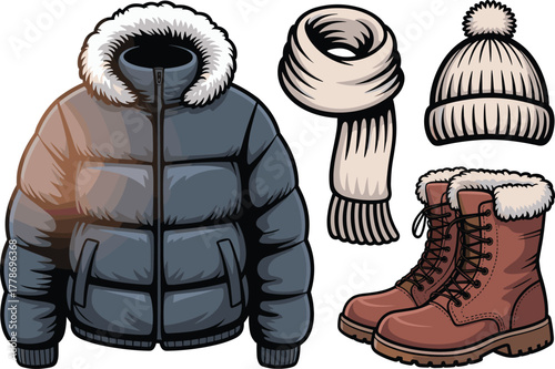 Detailed Line Art of a Standing Fox and Chicken Vector Outline Illustration