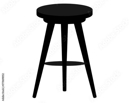 bar stool simple black silhouette vector,bar stool  icon
