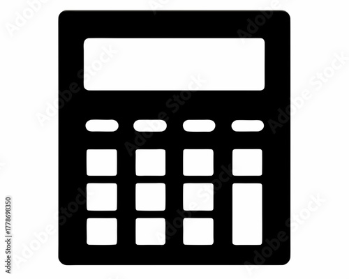 calculator simple black silhouette vector