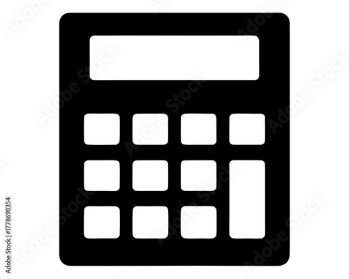 calculator simple black silhouette vector