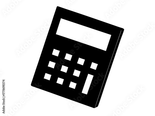 calculator simple black silhouette vector