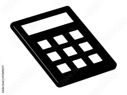 calculator simple black silhouette vector