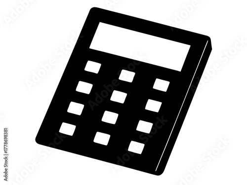 calculator simple black silhouette vector