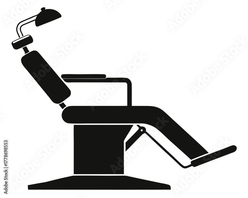 dental chair black silhouette vector