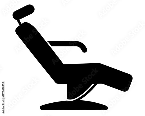 dental chair black silhouette vector
