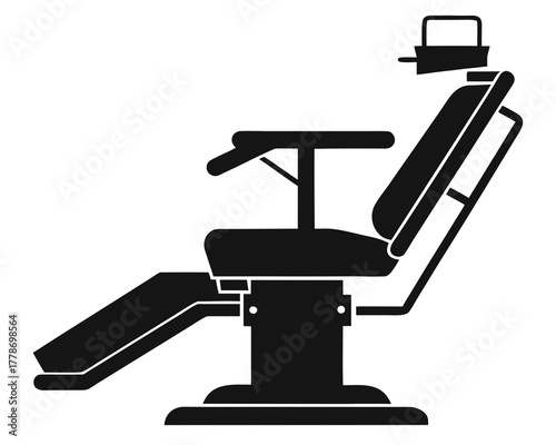 dental chair black silhouette vector