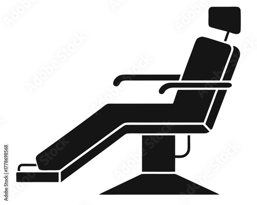 dental chair black silhouette vector