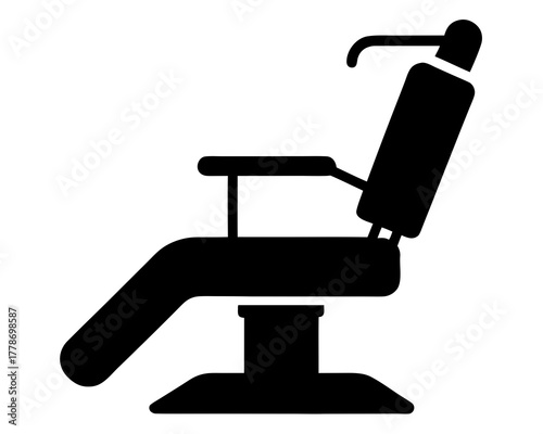 dental chair black silhouette vector