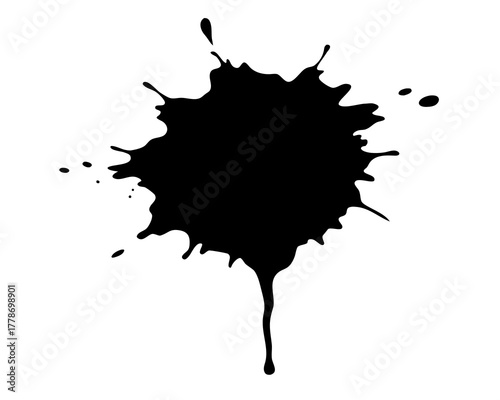 ink splatter black silhouette vector icon