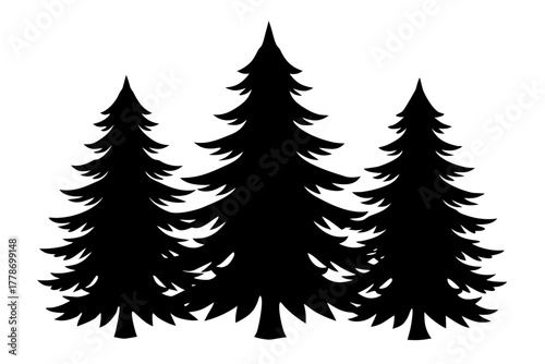 pine trees black silhouette vector,pine trees icon