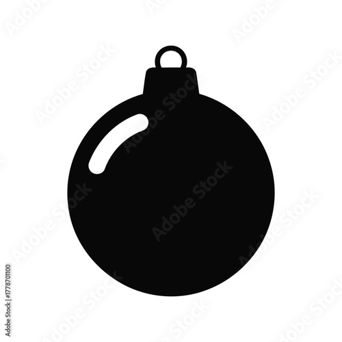 Festive christmas bauble silhouette for holiday decoration and design projects isolated on white background