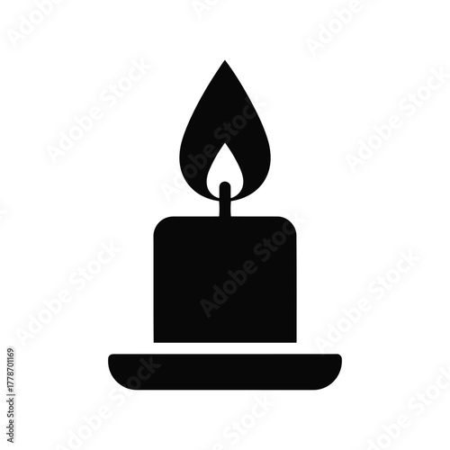 Illuminating candle flame light warmth symbol isolated icon vector illustration isolated on white background