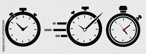 Fast time icon vector simple design, speed time vector icons set isolated on a white background vector illustration