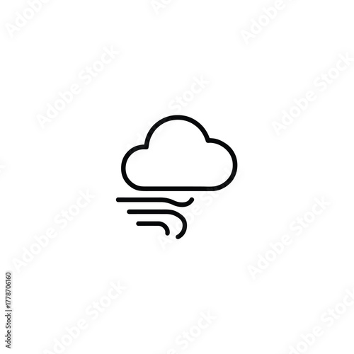Monoline Windy Cloud Icon