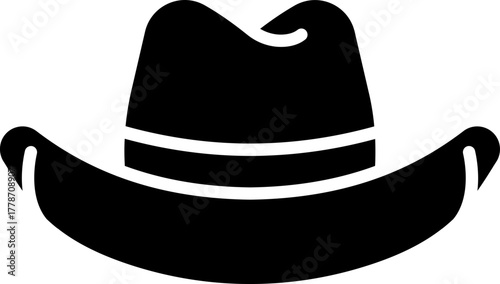 western cowboy hat icon.Bailey Hat Silhouette Sign Design, emblem isolated on White Background.Perfect for fashion inspiration, western-themed events, or any project. 