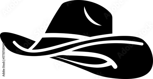 western cowboy hat icon.Bailey Hat Silhouette Sign Design, emblem isolated on White Background.Perfect for fashion inspiration, western-themed events, or any project. 