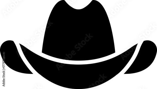 western cowboy hat icon.Bailey Hat Silhouette Sign Design, emblem isolated on White Background.Perfect for fashion inspiration, western-themed events, or any project. 