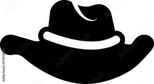 western cowboy hat icon.Bailey Hat Silhouette Sign Design, emblem isolated on White Background.Perfect for fashion inspiration, western-themed events, or any project. 