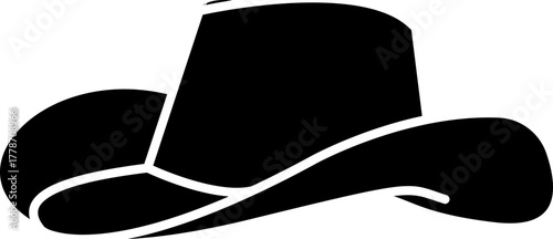 western cowboy hat icon.Bailey Hat Silhouette Sign Design, emblem isolated on White Background.Perfect for fashion inspiration, western-themed events, or any project. 