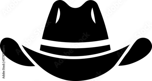 western cowboy hat icon.Bailey Hat Silhouette Sign Design, emblem isolated on White Background.Perfect for fashion inspiration, western-themed events, or any project. 