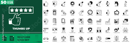 Thumbs Up Duotone Editable Icons set