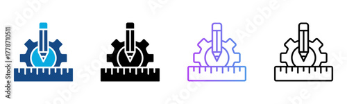 Measure Icon Multiple Style Vector Illustration