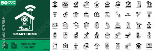 Smart Home Duotone Editable Icons set