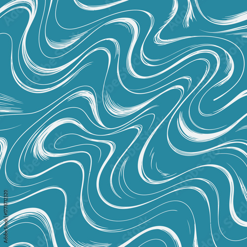 An eye-catching abstract illustration showcasing dynamic waves in blue tones, highlighting artistic creativity and the fluidity of movement in an engaging visual format.