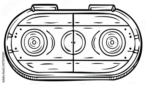 Stylized Top Down View of an Ice Hockey Rink Surface with Markings