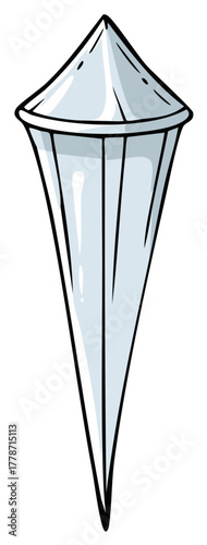 Hand-drawn illustration of a metal plumb bob, a classic tool for construction and surveying accuracy
