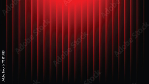 Abstract colorful background with stripes, bright red gradient. Ribbed abstract color gradation texture, sphere noise effect. Corrugated background with luminous ridges.