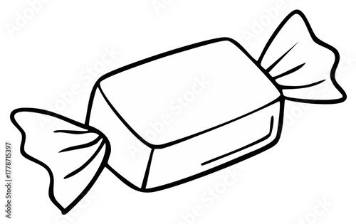 Wrapped candy illustration isolated, sweet treat confectionery