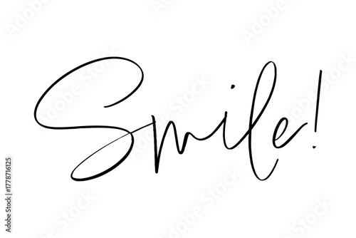 Smile! - Smile!の文字のおしゃれなロゴマーク
