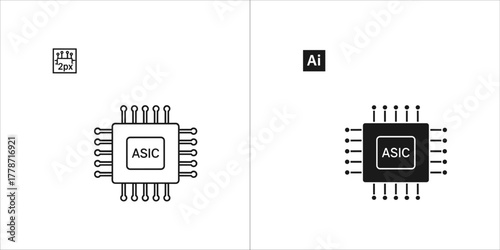 Asic chip icon