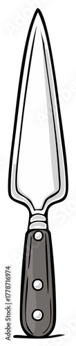 Cartoon Garden Trowel Illustration for Planting and Digging with Wooden Handle