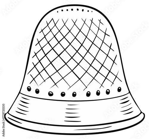 Cartoon thimble with diamond pattern vector illustration