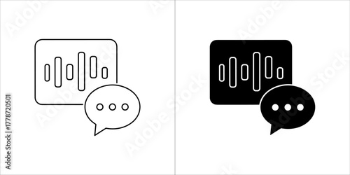 Sound wave and speech bubble icon